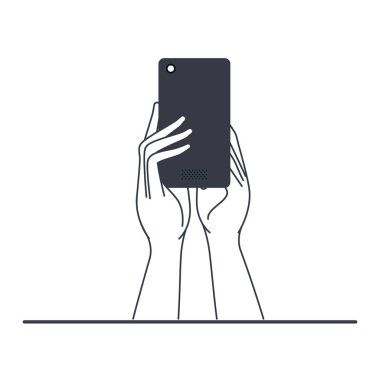 akıllı telefon izole simgesi ile el