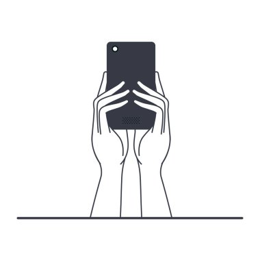 akıllı telefon izole simgesi ile el