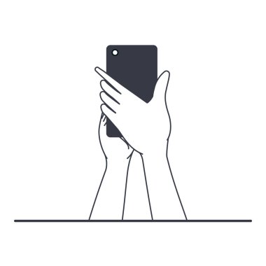 akıllı telefon izole simgesi ile el