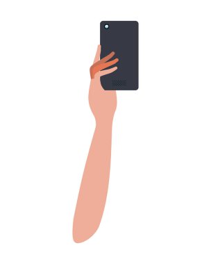 akıllı telefon izole simgesiyle el