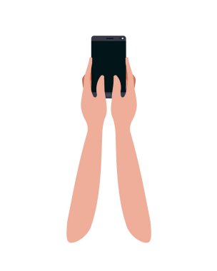 akıllı telefon izole simgesi ile el