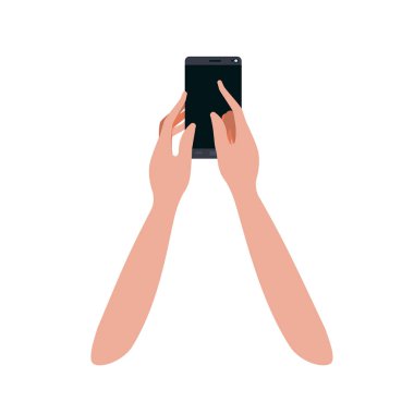 akıllı telefon izole simgesi ile el