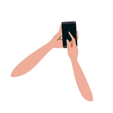 akıllı telefon izole simgesi ile el
