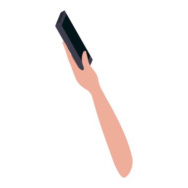 akıllı telefon izole simgesiyle el