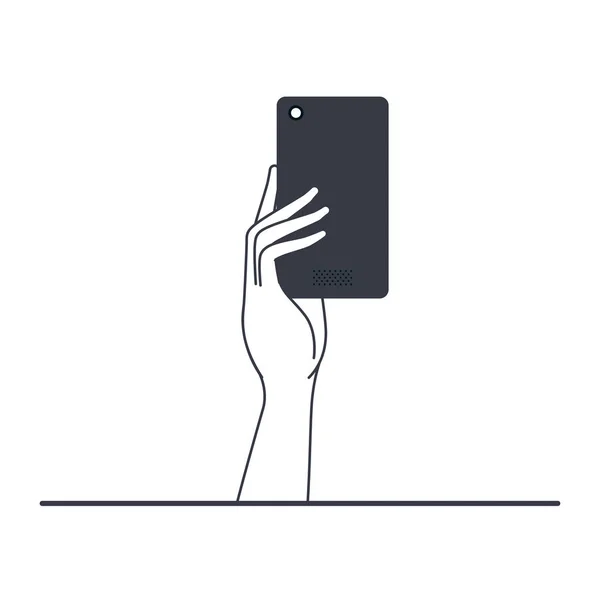 Hand mit Smartphone-Icon — Stockvektor