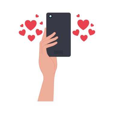 Smartphone ve kalpleri kutsal kişilerin resmi ile el