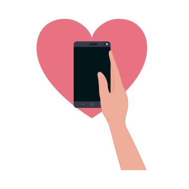 Smartphone ve kalpleri kutsal kişilerin resmi ile el