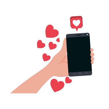 Smartphone ve kalpleri kutsal kişilerin resmi ile el