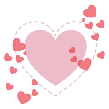 Aşk kartı kalpler izole simgesiyle