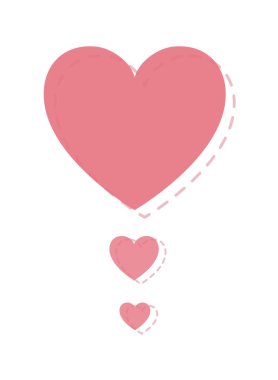 Aşk kartı kalpler izole simgesiyle