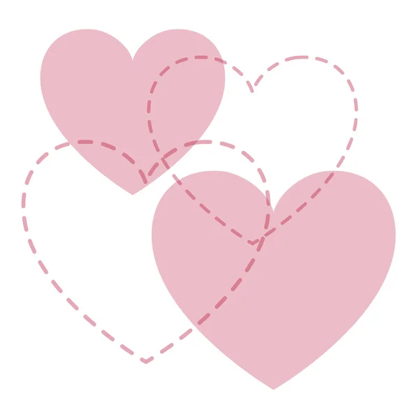 Aşk kartı kalpler izole simgesiyle — Stok Vektör