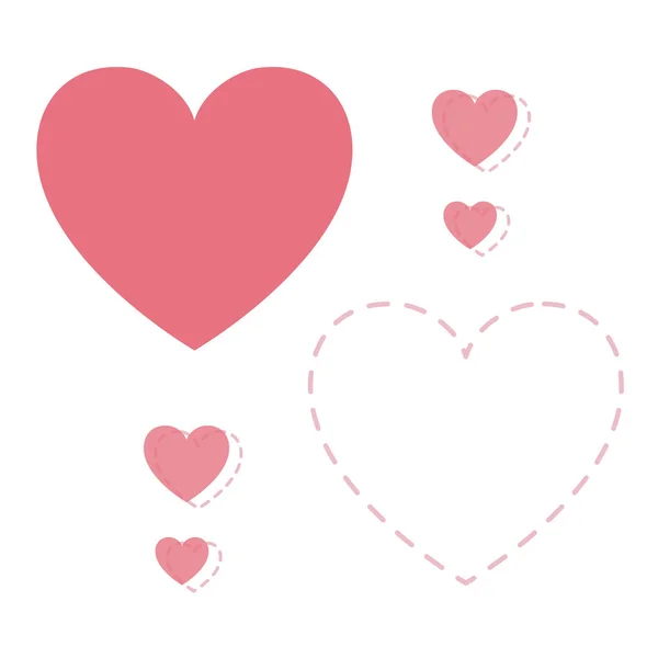 Carte d'amour avec des cœurs icône isolée — Image vectorielle