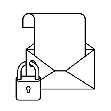 açık mektup ile izole asma kilit kutsal kişilerin resmi