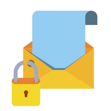 açık mektup ile izole asma kilit kutsal kişilerin resmi