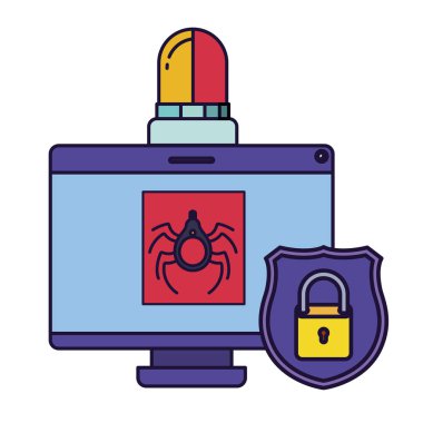 bilgisayar ekranı örümcek izole simgesiyle