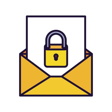 açık mektup ile izole asma kilit kutsal kişilerin resmi