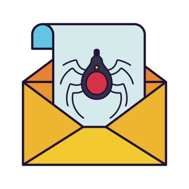 simgeler açık mektup örümcek ve pencere ile izole