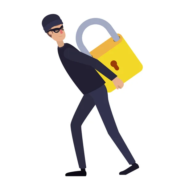 Hacker stealing information avatar character — Stock Vector