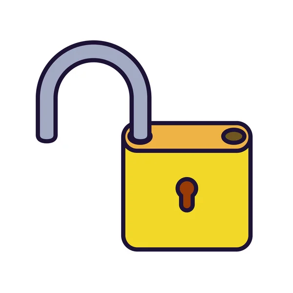 Open padlock lisolated icons — Stock Vector