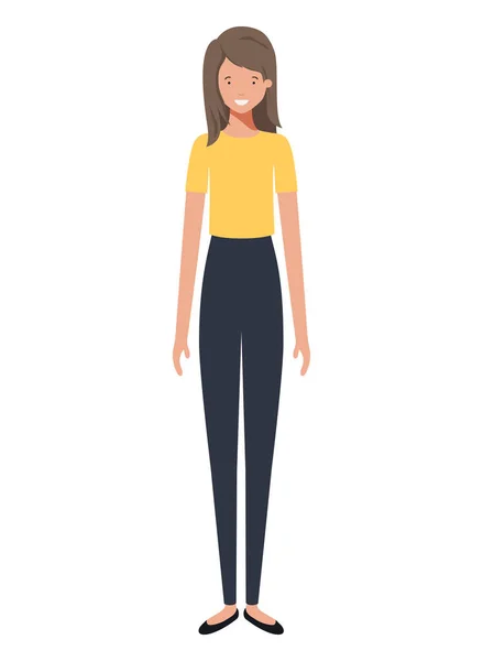 Carácter avatar mujer joven — Vector de stock