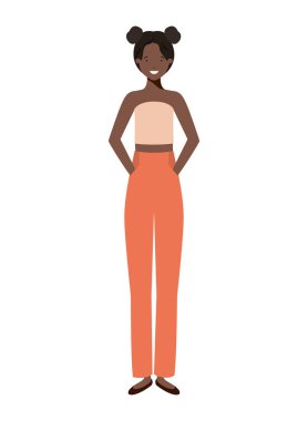 Genç kadın afro avatar karakter