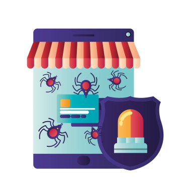 çadır ve siren ile ekranı simgeleri izole