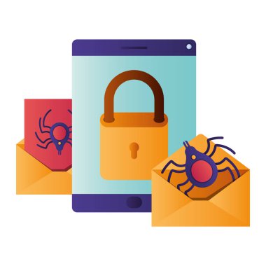 açık mektup izole simgeleri ile ekran