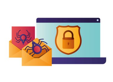 kalkan ve asma kilit ile ekranı simgeleri izole