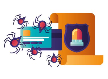 simgeler açık mektup örümcek ve siren ile izole