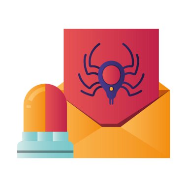 simgeler açık mektup örümcek ve siren ile izole