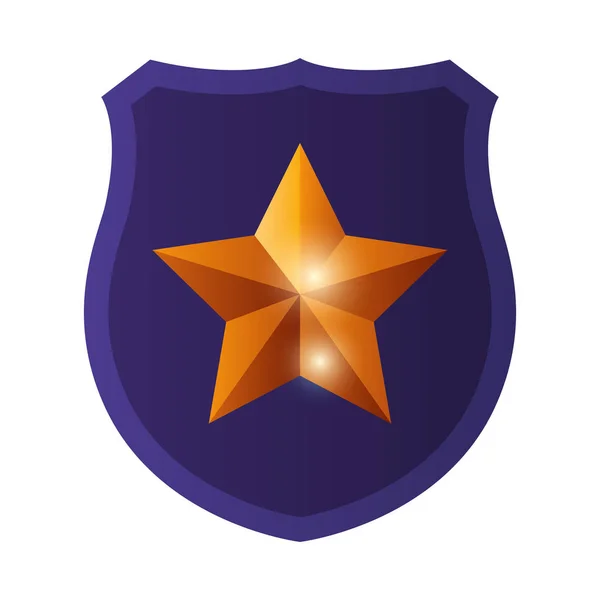 Shield Star Isolated Icons Vector Illustration Desing — Stock vektor