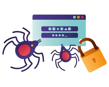 parola izole simgesi içeren bilgisayar pencere