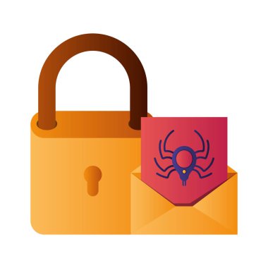 asma kilit mektup lisolated simgeleri ile kapalı