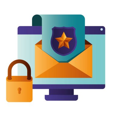 bilgisayar ekranı açık mektup izole simgesiyle