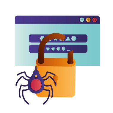 dizüstü ekran izole açık pencere ve parola simgesi olan