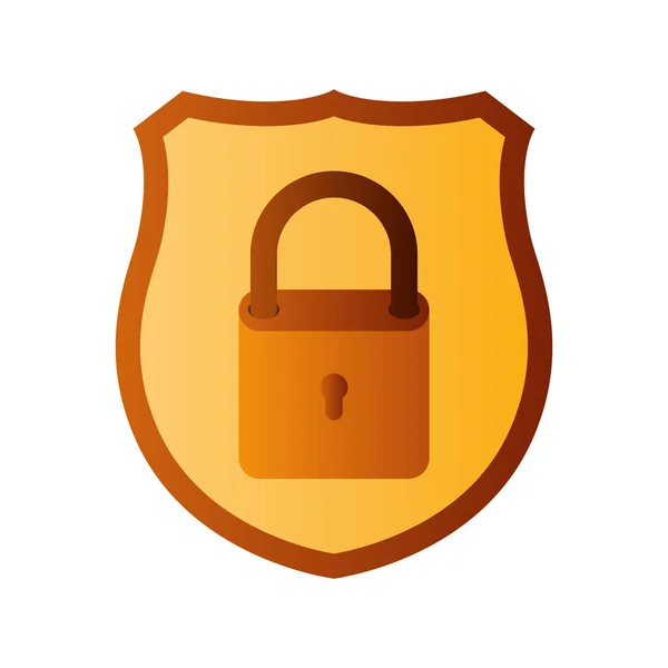 Shield with padlock isolated icons — Stock Vector