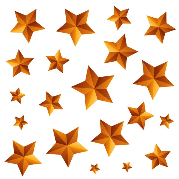 Sterne Goldmuster isolierte Ikone — Stockvektor
