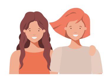 Genç kadın avatar karakter vektör çizim tasarım