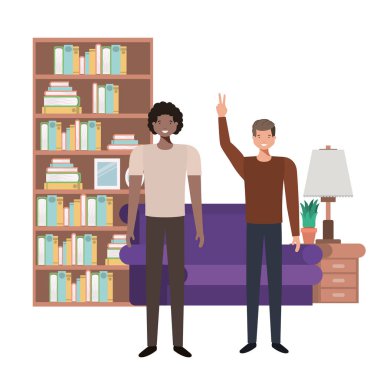 oturma odası avatar karakter genç erkeklerde