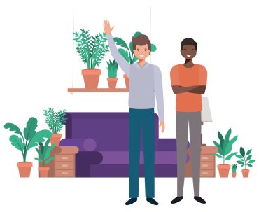 oturma odası avatar karakter genç erkeklerde