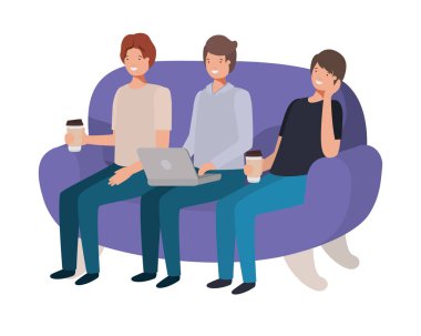 kanepe avatar karakter üzerinde oturan adam