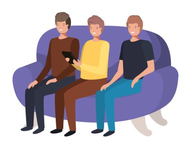 kanepe avatar karakter üzerinde oturan adam