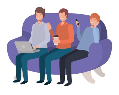 kanepe avatar karakter üzerinde oturan adam