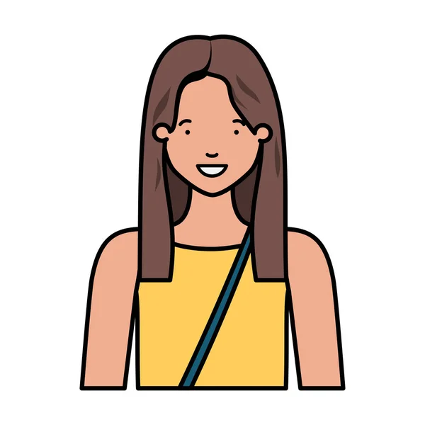 Персонаж молодой женщины аватар — стоковый вектор