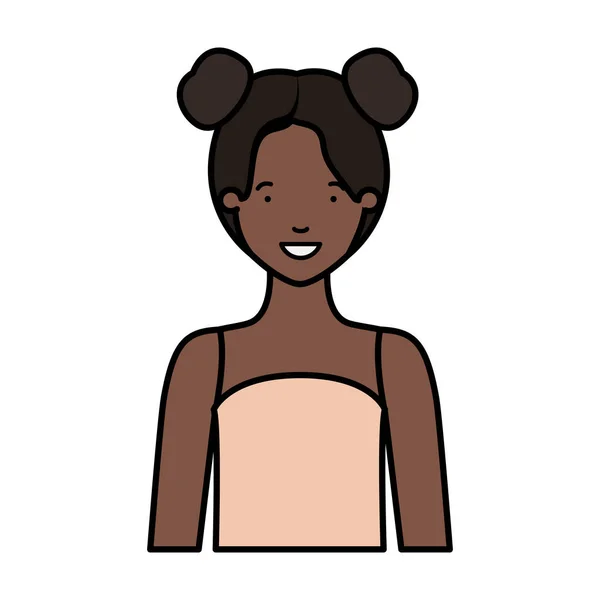 Jeune femme afro avatar personnage — Image vectorielle