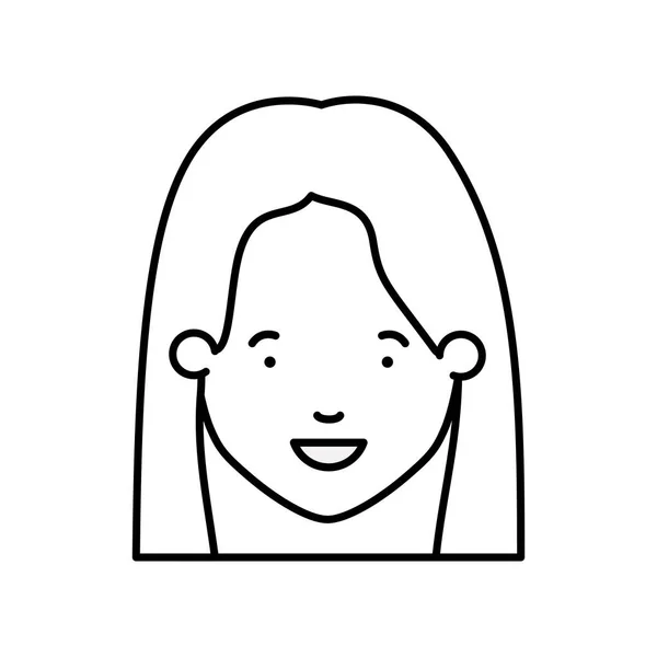 A nő avatar karakter vezetője — Stock Vector