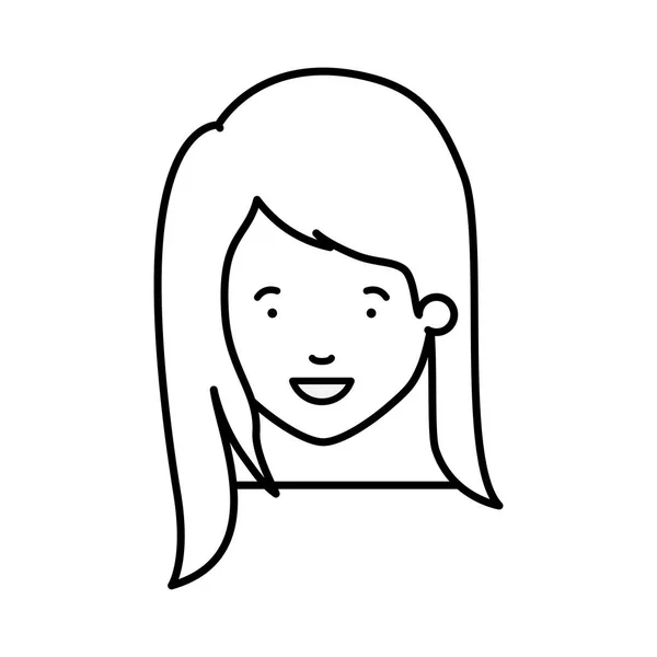 Testa di donna avatar personaggio — Vettoriale Stock