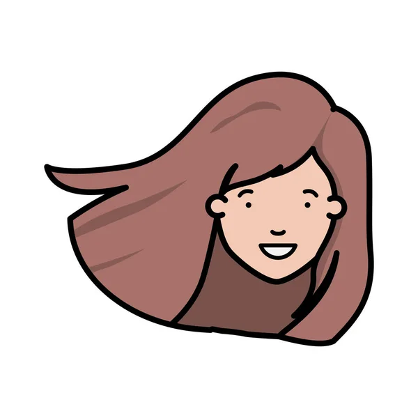 Kepala karakter avatar wanita - Stok Vektor