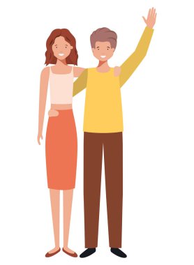 Genç çift avatar karakter