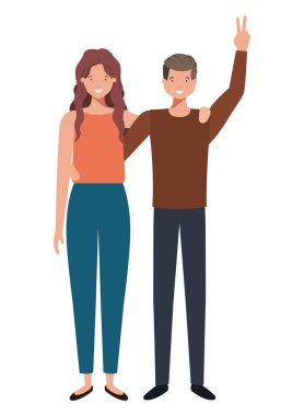 Genç çift avatar karakter